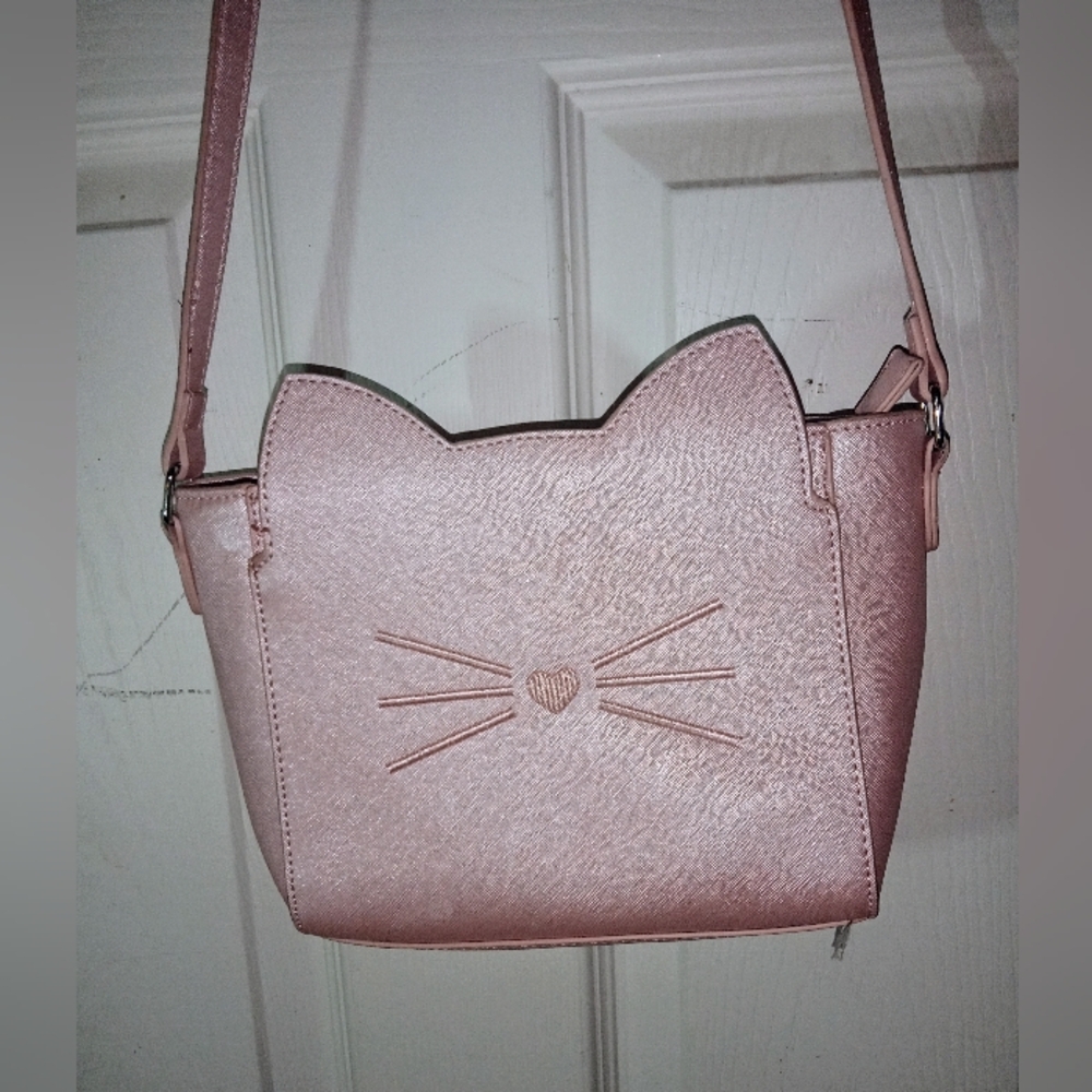 Cat themed pink purse